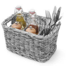 Basket Dispenser on cutlery spices with 4 black compartments - Hendi 426067