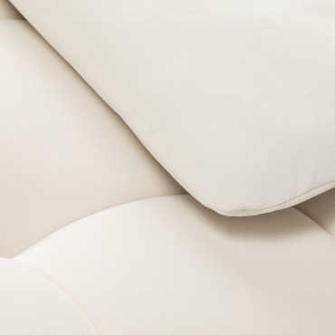 Sillon Umbra vit ögonfransbehandlingsstol med guldig bas — närbild av sits