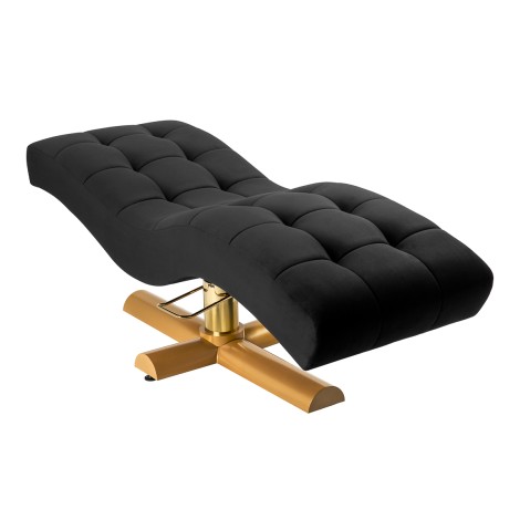 Sillón Corona kozmetické kreslo na mihalnice, čierne so zlatým základom