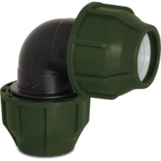 Γκόλα 90 ° PP 25 mm σφιγκτήρας 10bar μαύρο-πράσινο