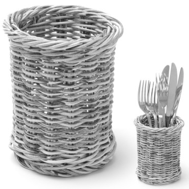 Basket on cutlery forks knives spoons round gray melange. 100x120 mm - Hendi 426197