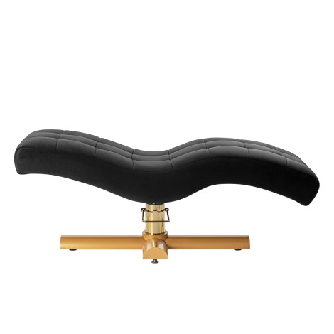 Sillon Corona vippebehandlingsstol, sort med guldbase — fra siden