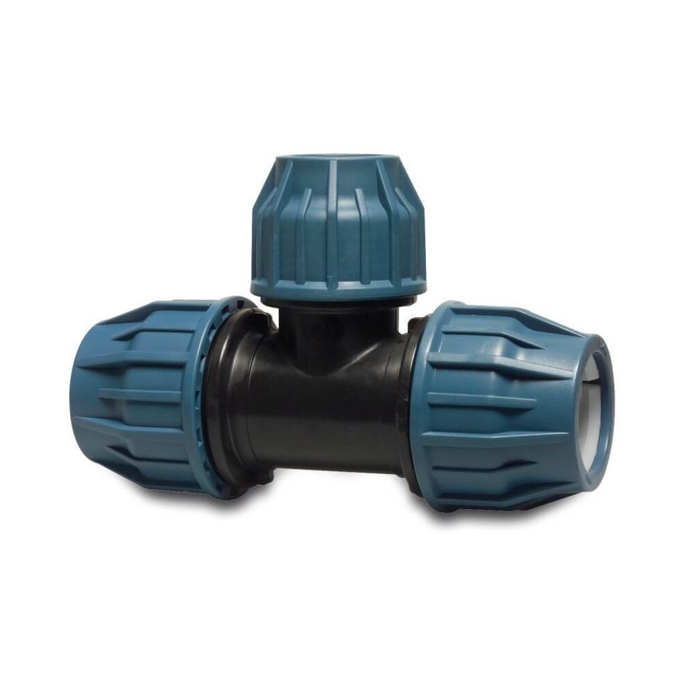 JASON reduction tee 90 ° PP 20 mm x 16 mm x 20 mm 16BAR clamp