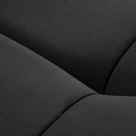 Sillón Corona para tratamiento de pestañas, negro con base dorada — detalle del asiento