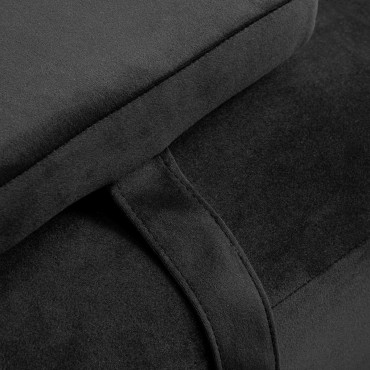 Poltrona trattamenti ciglia Sillon Corona, nera con base dorata — primo piano della seduta