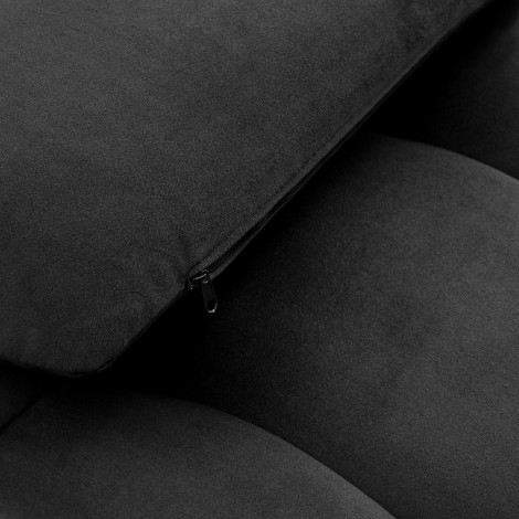 Fauteuil de traitement pour cils Sillon Corona, noir avec base dorée — gros plan assise