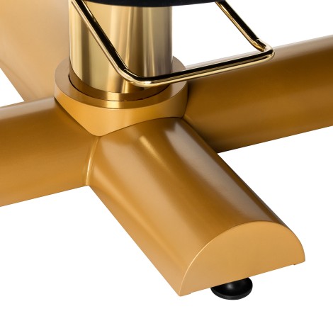 Sillón Corona para tratamiento de pestañas, negro con base dorada — detalle de la base