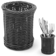 Cesta en cubiertos Forks Cuchillos cucharas redondas Black Wed. 100x120 mm - Hendi 426210