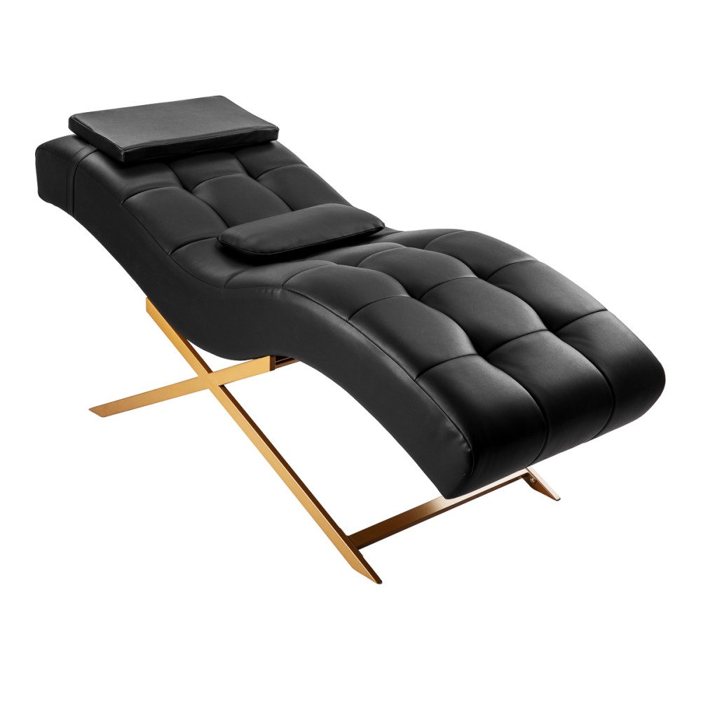 Sillon Alba zwarte wimper behandelstoel met gouden onderstel