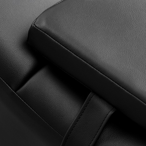 Sillon Alba sort vippebehandlingsstol med guldbase — nærbillede af sæde