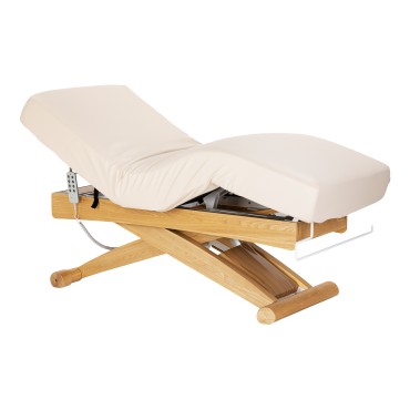 SPA ανάκλιντρο Sillon Siesta κρεμ με βάση ανοιχτό καφέ — προβολή από πλάι