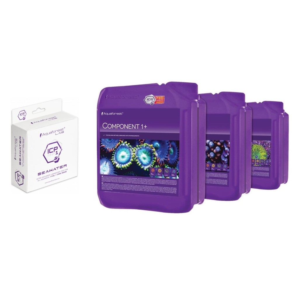 AquaForest Balling Component +1, +2, +3 3x5000ml + Free ICP 1 AF