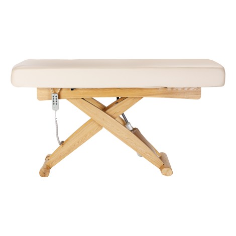 Tumbona SPA Sillón Siesta crema con base marrón claro — vista lateral
