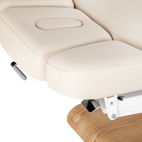 SPA-ligstoel Sillon Relax crème met lichtbruine voet — detail zitvlak