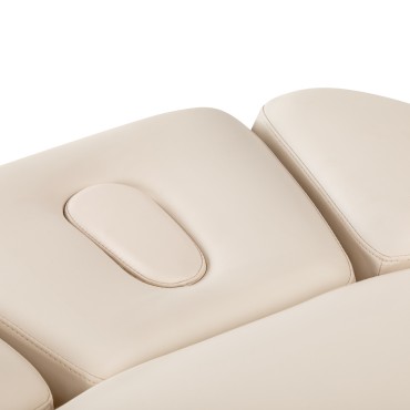 SPA-ligstoel Sillon Relax crème met lichtbruine voet — detail zitvlak
