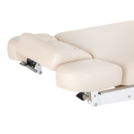 SPA-liggestol Sillon Relax creme med lys brun base — nærbillede af armlæn