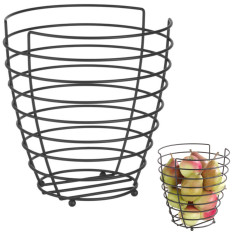 Panier en fil de fer pour fruits noir avec finition mate Ø 230 mm - Hendi 427187