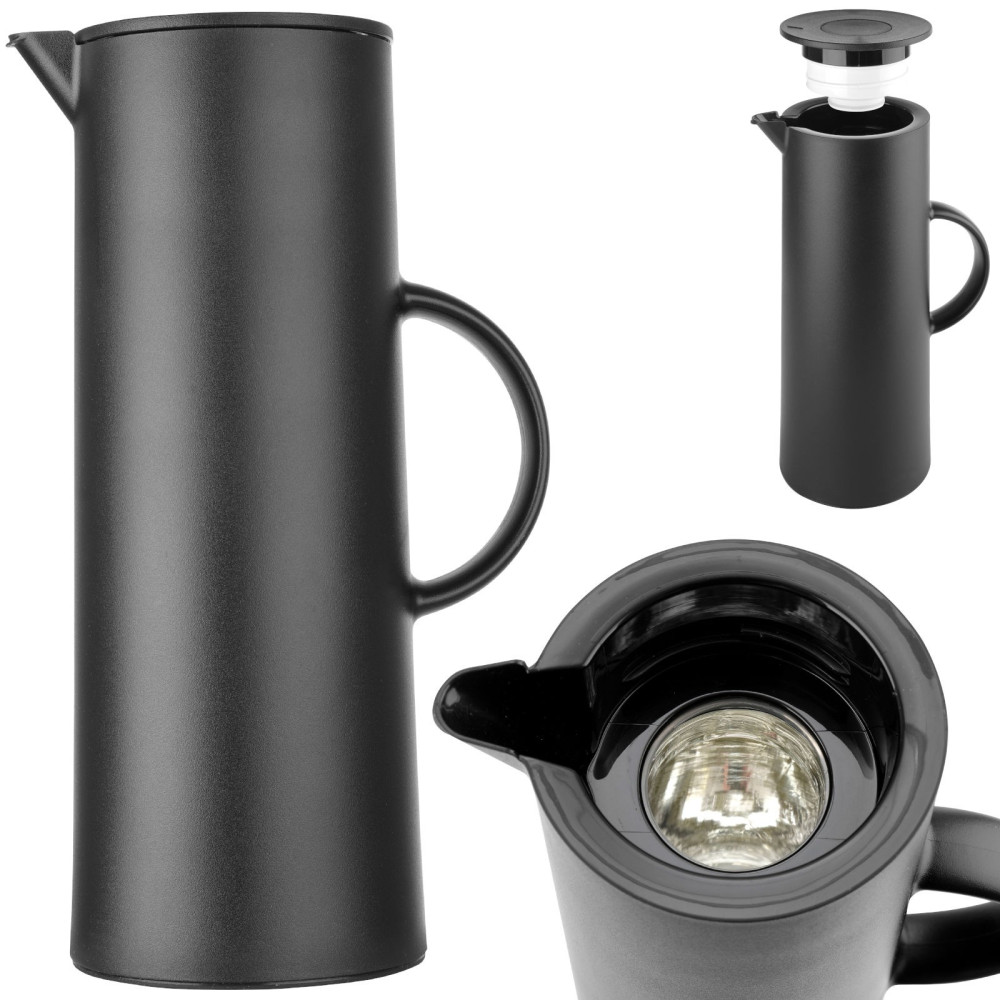 Thermos vacuum jug with button and glass in cartridge 1 L - Hendi 449615 Thermos vacuum jug with button and glass in cartridge 1 L - Hendi 449615