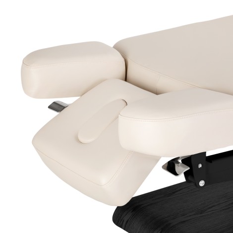 SPA-Liege Sillon Relax Creme mit schwarzer Basis — Detailaufnahme Armlehne