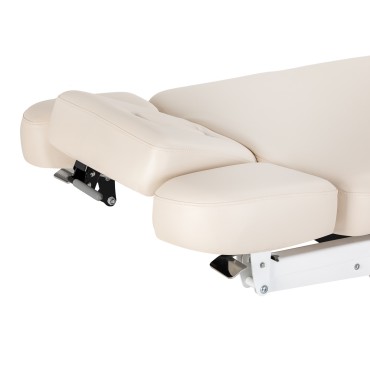 Tumbona SPA Sillón Relax crema con base negra — detalle del reposabrazos
