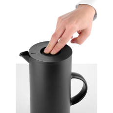 Thermos-vacuümkan met knop en glas in cartridge 1 L - Hendi 449615
