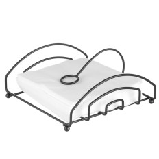Napkin ruostumaton teräs napkin jalusta musta 155x160 mm - Hendi 427156