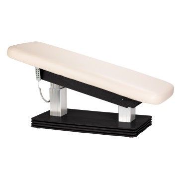 Poltrona SPA Sillon Comfort crema con base in legno scuro