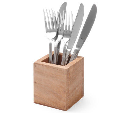 Cutelaria recipiente de madeira quadrada 80x80x95 mm - Hendi 664186 Cutelaria recipiente de madeira quadrada 80x80x95 mm - Hendi 664186