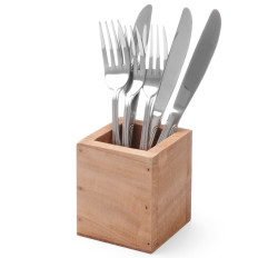 Besteck Container Holz Platz 80x80x95 mm - Hendi 664186