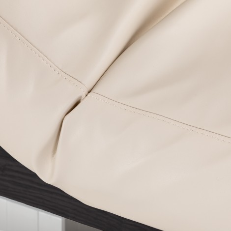SPA ležalnik Sillon Comfort krem z osnovo iz temnega lesa — povečava sedeža