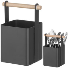 Organizer Table basket on cutlery with wooden handle 14x10.5x19 cm - Hendi 427064