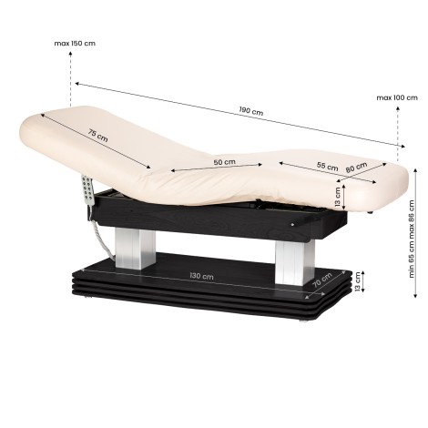 Sillón SPA Comfort crema con base negra — vista lateral