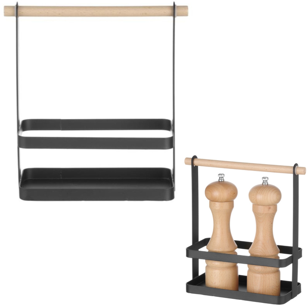 Organizátor Tabuľkový kôš na korenie s drevenou rukoväťou 23x10x24 cm - Hendi 427040