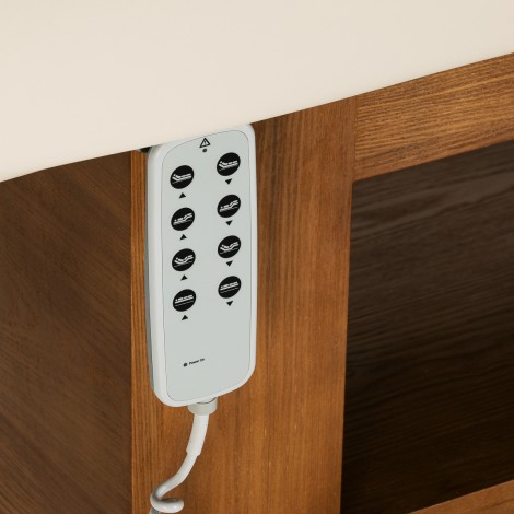 SPA Liege Sillon Leisure elektrisch verstellbar Beige — Detailaufnahme Bedienelemente
