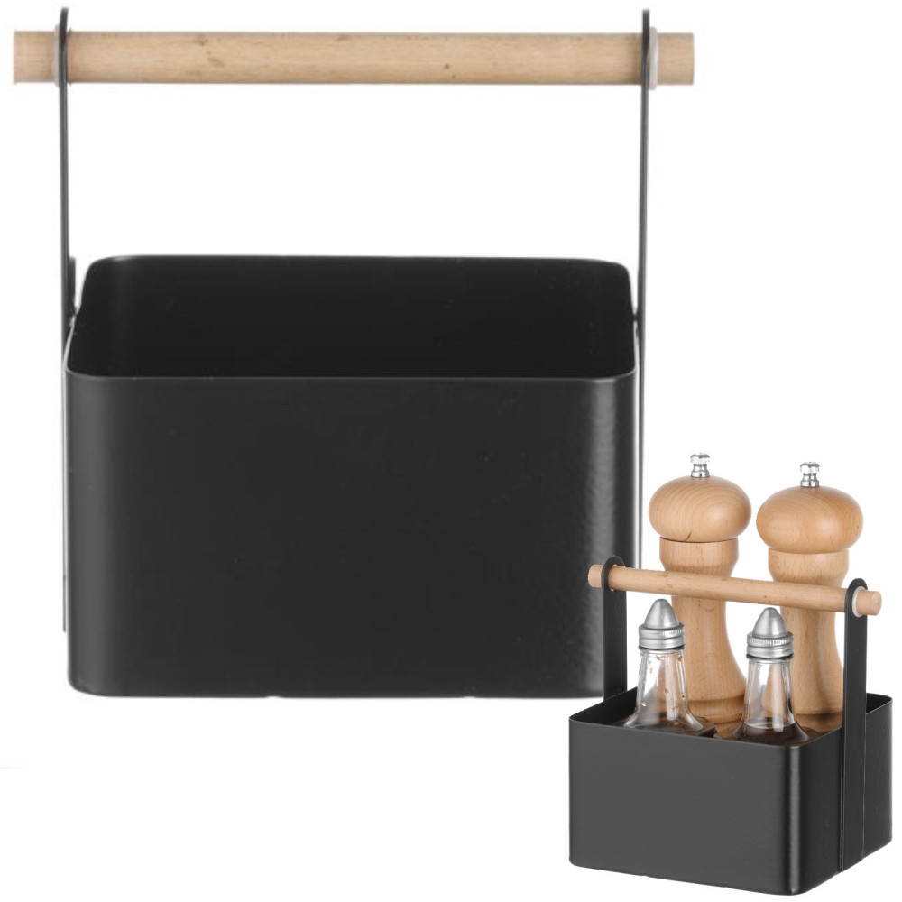 Organizator Stol košarice na začinima s drvenom ručkom 17x13x16 cm - Hendi 427057 Organizator Stol košarice na začinima s drvenom ručkom 17x13x16 cm - Hendi 427057