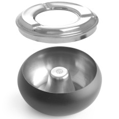 Ashtray, jossa on irrotettava teline ruostumaton teräs musta ke 105 mm - Hendi 440230