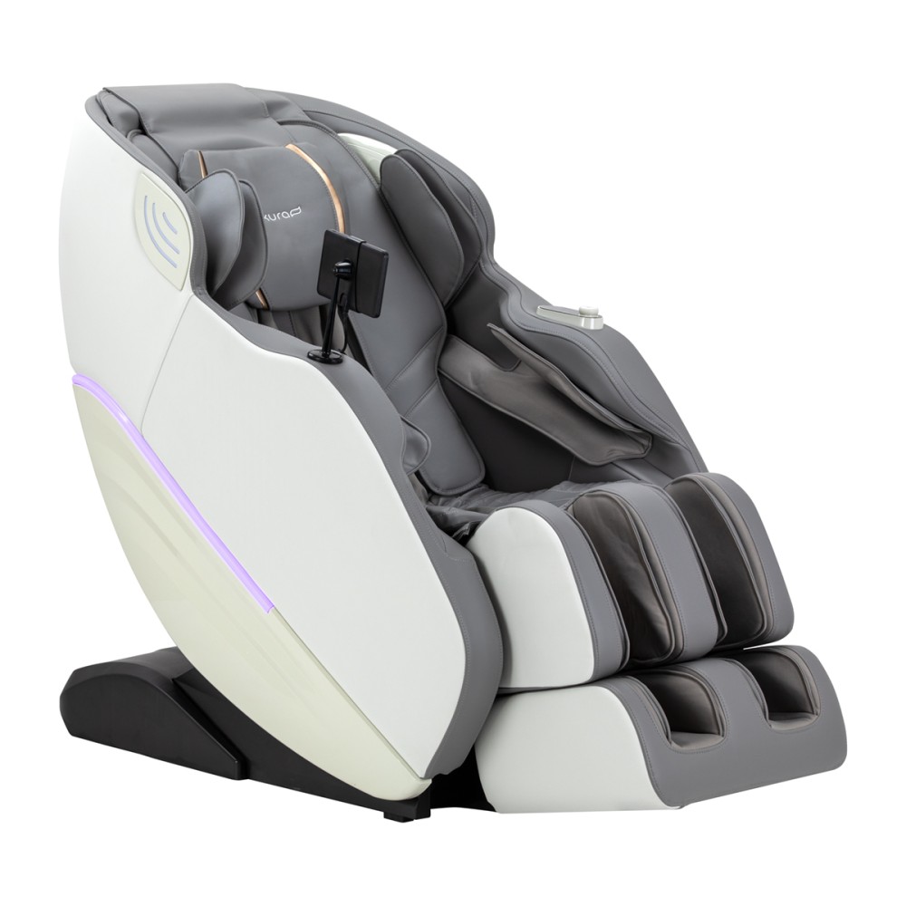Fauteuil de massage 3D Sakura Maximus 809 blanc et gris — vue latérale