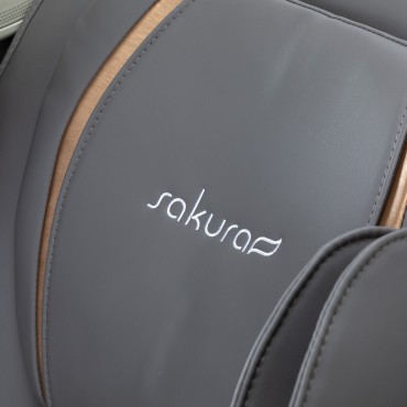 Fauteuil de massage 3D Sakura Maximus 809 blanc et gris — gros plan dossier