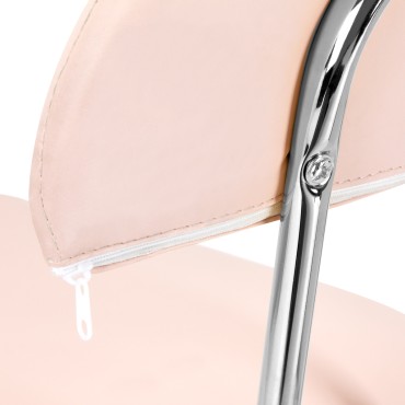 Taburete cosmético 6001 rosa — detalle del respaldo