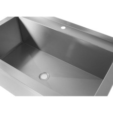 Mesa con cuenca de una sola cámara. Acero inoxidable soldado gastronómico 120x60x85 cm - Hendi 813430