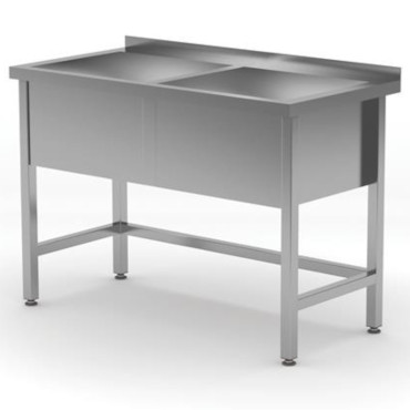 Pilha de fundo-camshrucant para a cozinha de aço inoxidável soldada 120x60x85 cm - Hendi 813485