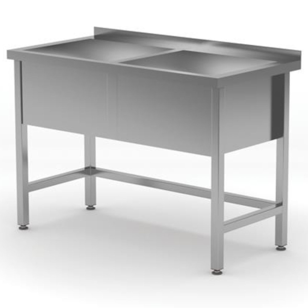 Piscina bottom-camshrubriccante Lavello per cucina in acciaio inox saldato 120x60x85 cm - Hendi 813485