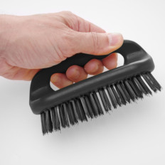 Nettoyeur brosse pour grill BBQ courte avec poils en acier 150x55 mm - Hendi 525562