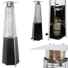 Lamp radiator Gas radiator Garden for Gas LPG 12.5 kW Hexagon