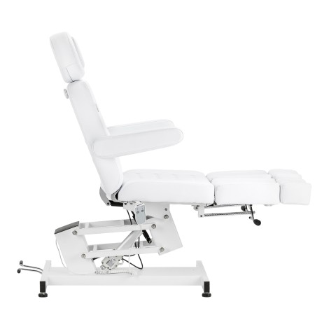 Poltrona pedicure elettrica Azzurro 706 1 motore bianca — vista laterale