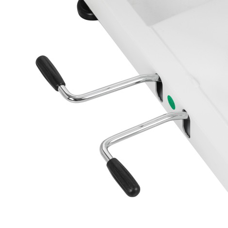 El-pedicurestol Azzurro 706 1 motor hvid — nærbillede af håndtag