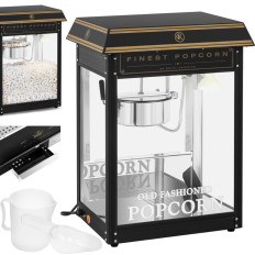 Maskin Automat Machine för popcorn Retro Teflon 1600 i 5-6 kg / h - svart och guld