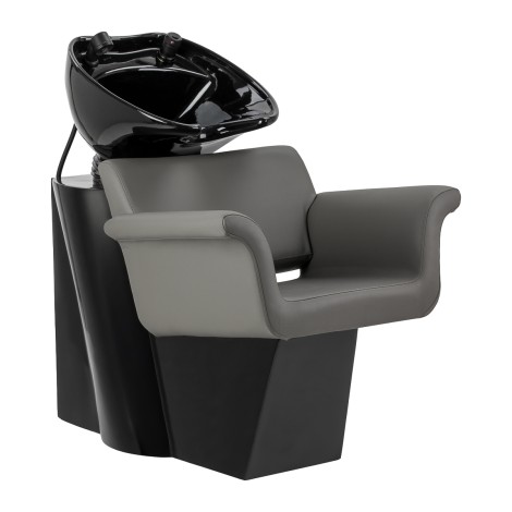 Unidad de lavado para peluquería Gabbiano Lucca gris — vista lateral