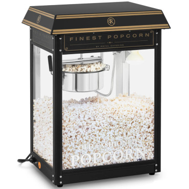 Maskin Automat Machine för popcorn Retro Teflon 1600 i 5-6 kg / h - svart och guld