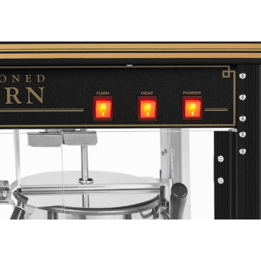 Maskin Automat Machine för popcorn Retro Teflon 1600 i 5-6 kg / h - svart och guld